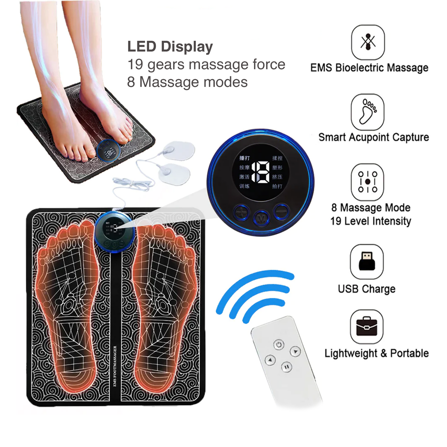 PainOver™ EMS-Pulse Foot Massage Pad